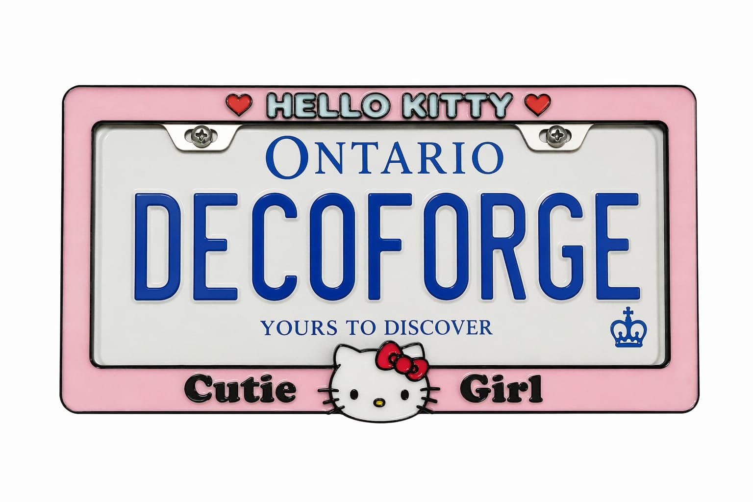 Hello Kitty License Plate Frame handmade epoxy custom license plate frame