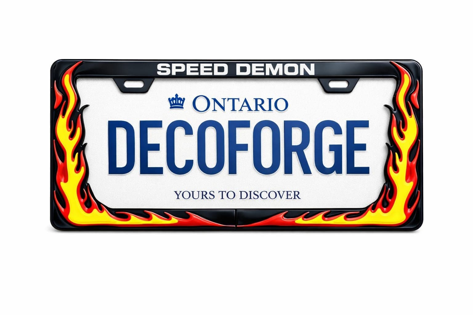 Speed Demon Flame Frame handmade epoxy custom license plate frame