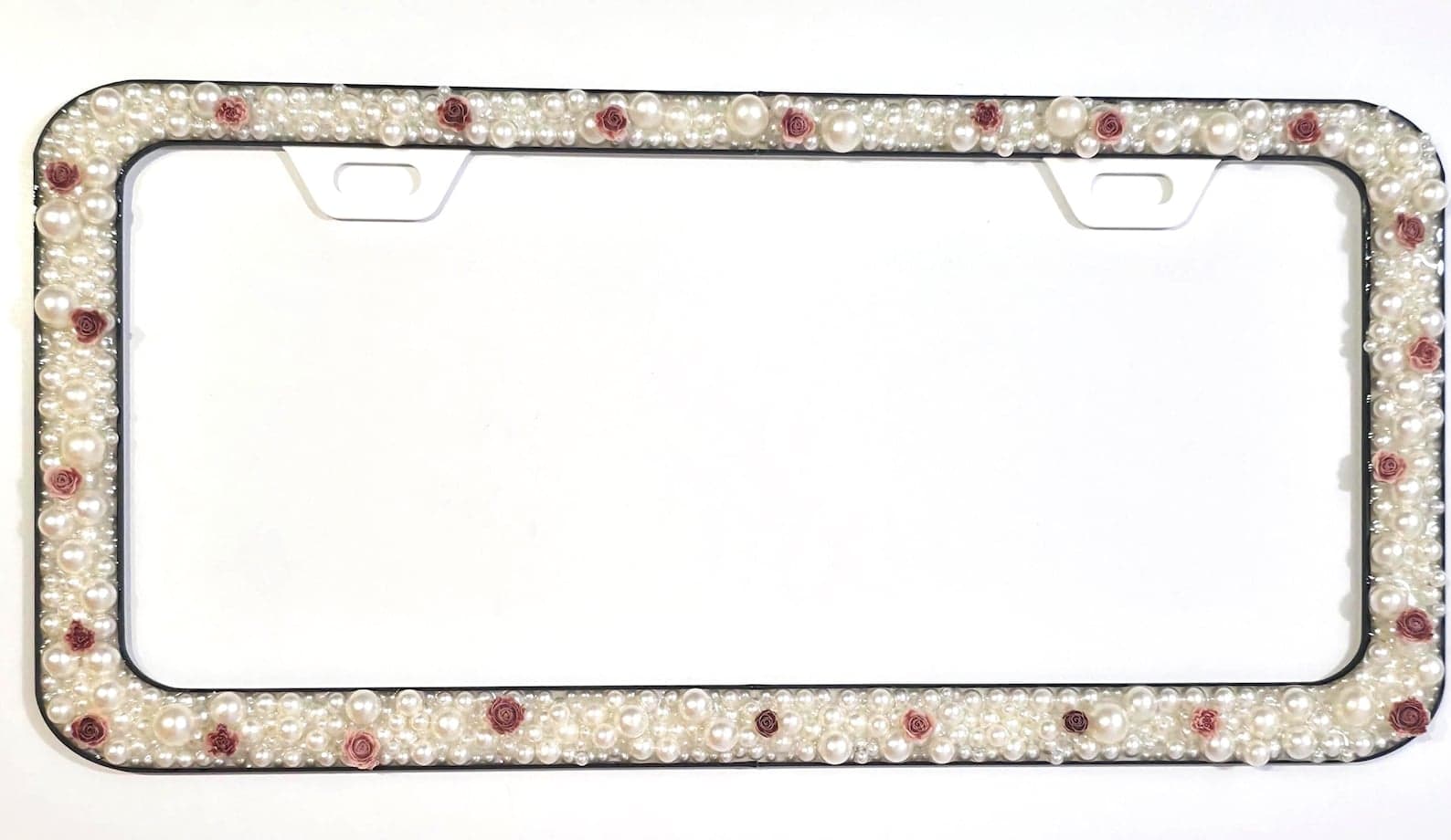 Pearl Floral License Plate Frame handmade epoxy custom license plate frame