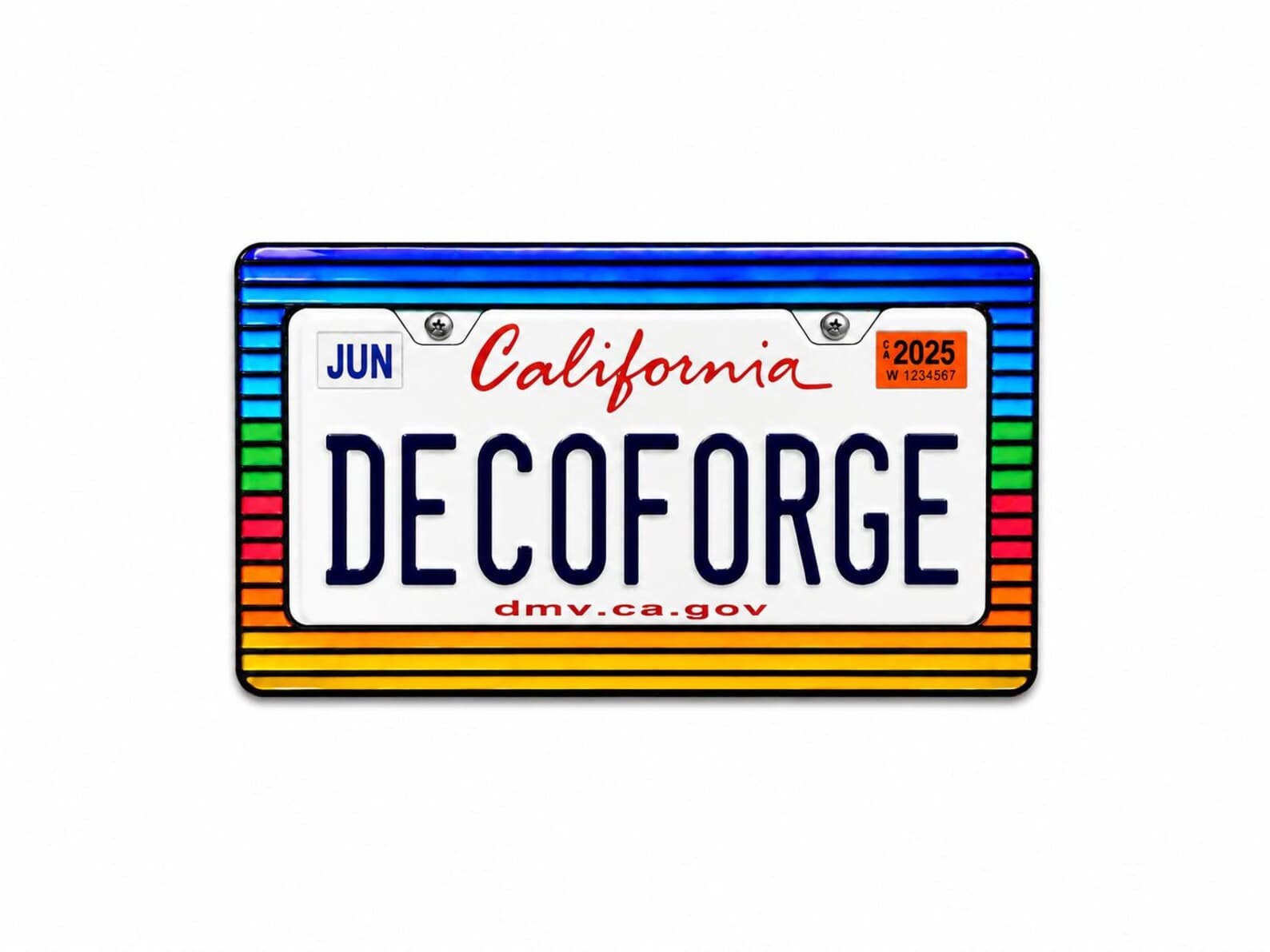 Rainbow License Plate Frame handmade epoxy custom license plate frame