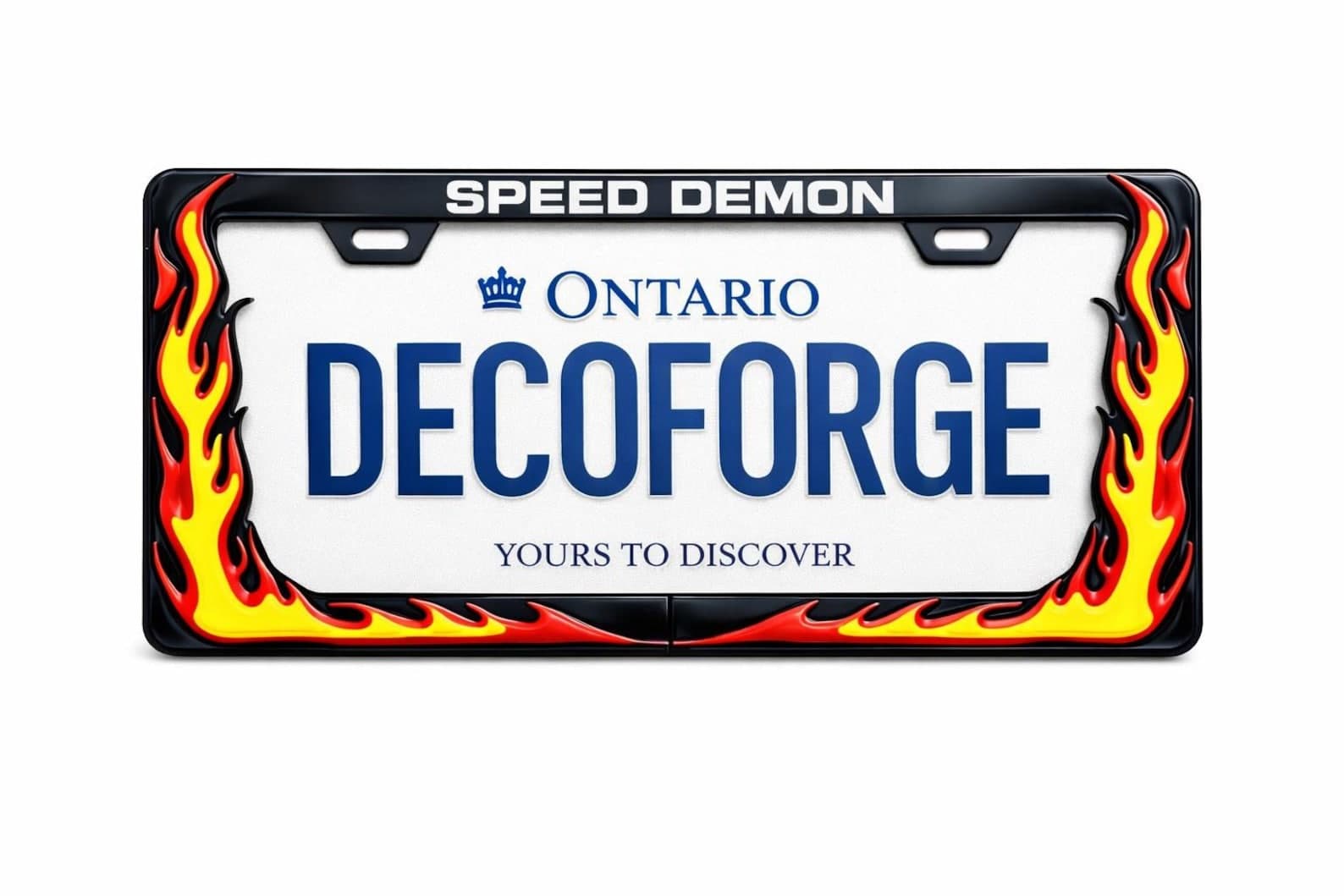 Speed Demon Flame Frame handmade epoxy custom license plate frame