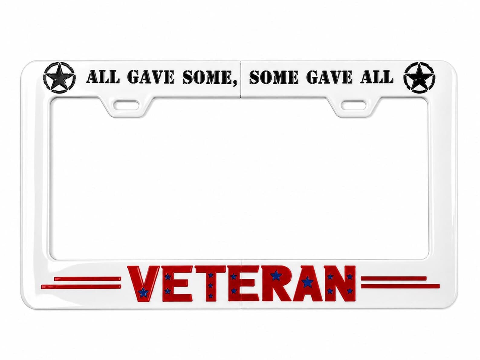 Veteran License Plate Frame USA Canada handmade epoxy custom license plate frame